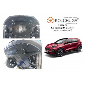 Защита Kia Sportage IV QL 2018- V-1.6GDI двигатель, КПП, радиатор - Kolchuga