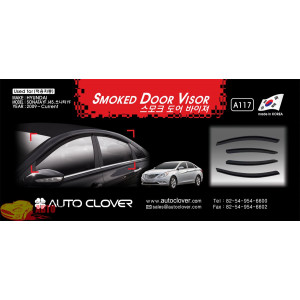 Дефлекторы окон HYUNDAI SONATA 2009 ТЕМНЫЙ 4 ШТ. - AutoClover Дефлекторы окон HYUNDAI SONATA 2009 ТЕМНЫЙ 4 ШТ. - AutoClover