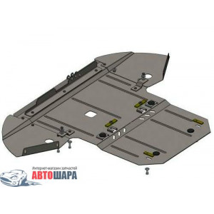 Защита Audi A8 2002-2010 V-3,0 TDI двигатель, КПП, радиатор - Премиум ZiPoFlex - Kolchuga
