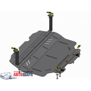 Защита Volkswagen Touran WeBasto 2003-2015 V-1,6D; 2,0 TDI двигатель, КПП, радиатор - Премиум ZiPoFlex - Kolchuga
