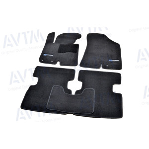 Ковры салона ворс Hyundai IX35 (2010-) Чёрные Premium - 