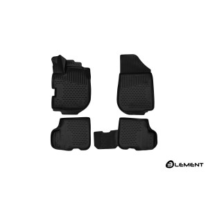 Коврики 3D в салон RENAULT SANDERO, 09/2016->, хб., 4 шт. (полиуретан) - Novline - Element