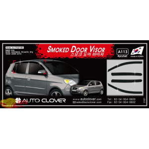 Дефлекторы окон KIA PICANTO 2009 ТЕМНЫЙ 4 ШТ. - AutoClover