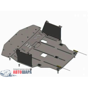 Защита Hyundai Elantra V (F/L) 2014-2016 V-1,6 двигатель, КПП, радиатор - Премиум ZiPoFlex - Kolchuga