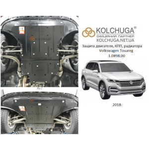 Защита Audi Q7 2015- V-3,0TDI; двигатель, стартер - Премиум - Kolchuga