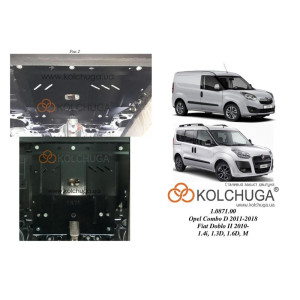 Защита Opel Combo D 2012- V- всі двигатель, КПП, радиатор - Kolchuga