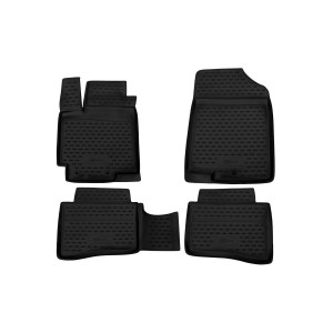 Коврики в салон KIA RIO, 2011-2014, 2014->, 4 шт. (ПУ, повышенная износостойкость) - Novline - Element