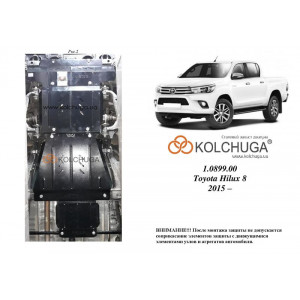 Защита Toyota Hilux 2015- V-2,4D двигатель, КПП, радиатор, РКПП, передній міст - Kolchuga