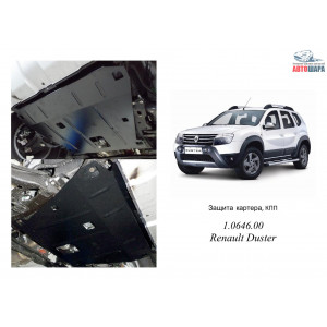 Защита Renault Duster 2009- V-1,5TDI двигатель, КПП, радиатор - Kolchuga