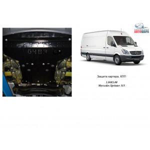 Защита Mercedes-Benz Sprinter 2013- V- все двигатель, КПП, радиатор - Kolchuga