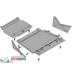 Защита Mitsubishi Pajero Wagon 2004- V-3-3,5 бензин защита двигателя + кпп двигатель и КПП - Кольчуга