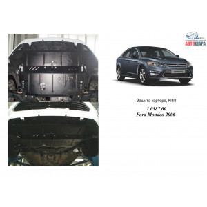 Защита Ford S-Max 2006-2014 / Mondeo 2007-2013-  двигатель, КПП, радиатор - Kolchuga