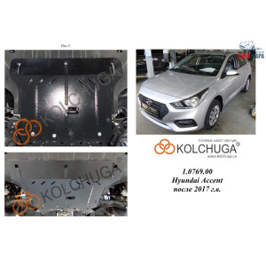 Защита Hyundai Accent VІ 2017- V-1,4і двигатель, КПП, радиатор - Kolchuga 1.0769.00 Защита Hyundai Accent VІ 2017- V-1,4і двигатель, КПП, радиатор - Kolchuga 1.0769.00
