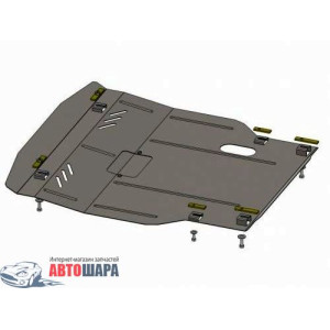 Защита Daewoo Gentra 2013- V-1.5 двигатель, КПП, радиатор - Премиум ZiPoFlex - Kolchuga