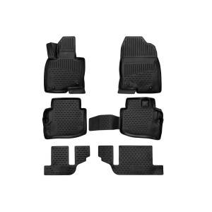 Коврики 3D в салон MAZDA CX-9, 2017->, кросс., 6 шт. (ПУ, повышенная износостойкость) - Novline - Element