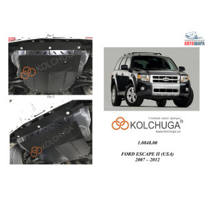 Защита Ford Escape 2007-2012 V-3.0i Duratec двигатель, КПП - Kolchuga