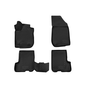 Коврики 3D в салон RENAULT SANDERO/SANDERO STEPWAY, 2014->, 4 шт. (ПУ, повышенная износостойкость) - Novline - Element