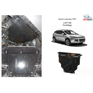 Защита Ford Kuga/Escape 2013- V- все двигатель, КПП, радиатор - Kolchuga 1.0477.00 