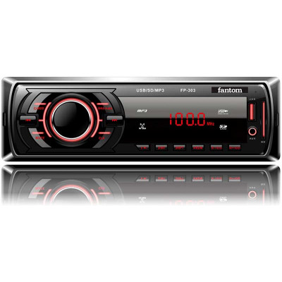 USB/SD ресивер, FANTOM FP-303 Black/Red